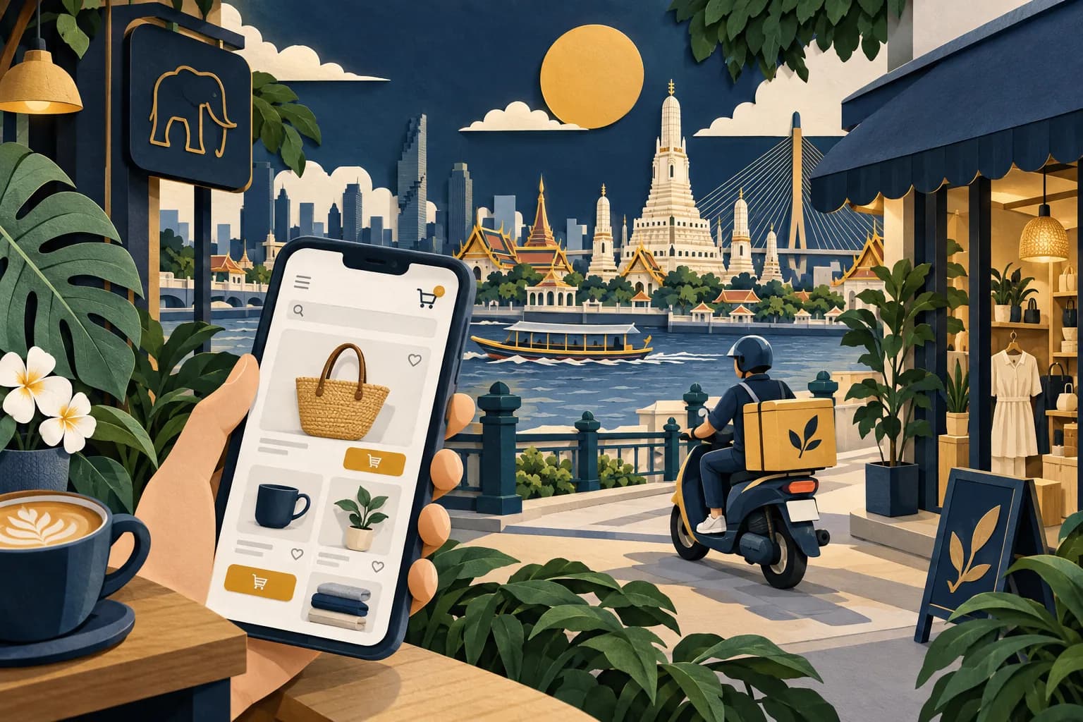 Thailand’s online shopping market and local delivery network.